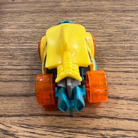 Hot Wheels Piranha Terror Toy Car 2014 Mattel Yellow/Orange Wheels Blue Base - Picture 3 of 5